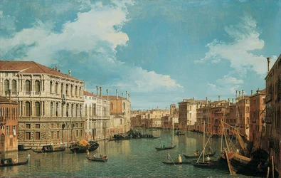 El Gran Canal, Venecia, mirando al noroeste, con el Palazzo Pesaro, el Palazzo Foscarini y el pináculo de S. Stae a la izquierda y el Palazzo Vendramin-Calergi y S. Marcuola a la derecha