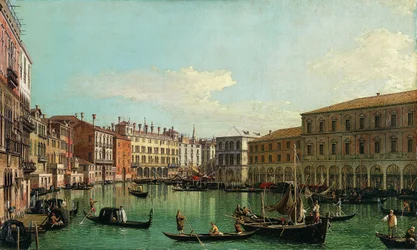 El Gran Canal, Venecia, mirando al sur hacia el Puente de Rialto, 1730s