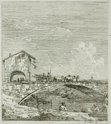 El carro pasando sobre un puente, de Vedute