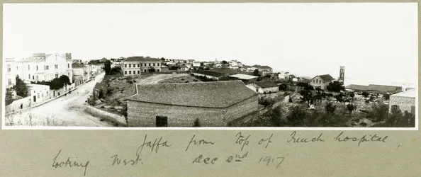Jaffa desde la cima del hospital francés mirando al oeste, 2 de diciembre de 1917