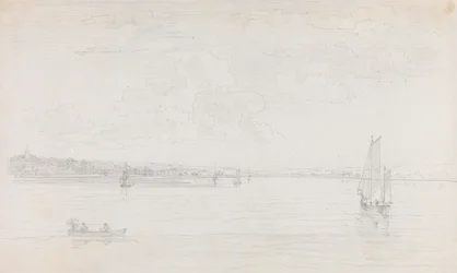 Boceto de Cowes, Isla de Wight, desde el Solent