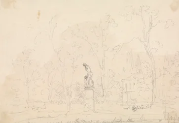 Estatua de Caín y Abel en el bosque cerca de Leytonstone