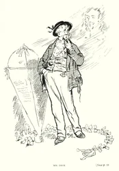 Personaje de Dickens: Sr. Dick (litografía)