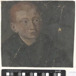 Cabeza de niño con pelo rojo