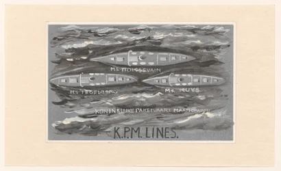Diseño de la viñeta de la Royal Paket Shipping Company, K.P.M. Lines