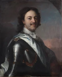 Retrato en vida del Emperador Pedro I el Grande 1672-1725