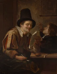Dos hombres en una taberna