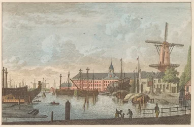Admiraliteitsmagazijn Róterdam, ca. 1790 Admiraliteits-Magazyn te Rotterdam / Tiendas del Almirantazgo en Rotterdam (título sobre el objeto)