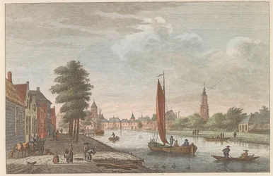 Vista de Amersfoort, hacia 1790 Delft van de Vaart en exhibición / Premio Delft du Cote de la riviere dit le Schie (título sobre el objeto)