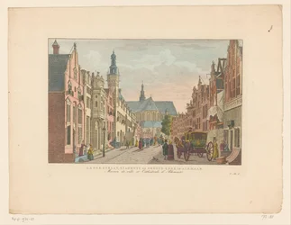 Vista de la calle Langestraat, el Ayuntamiento y la Grote Kerk en Alkmaar
Langestraat, Ayuntamiento y Gran Iglesia de Alkmaar / Maison de ville et Cathédrale d