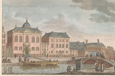 Sinagoga Alta Alemana en Ámsterdam, hacia 1790 Alta Iglesia Judía Alemana en Amsterdam / Sijnagogue Allemandé à Amsterdam (título sobre el objeto)