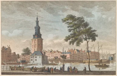 Montelbaanstoren en Ámsterdam, hacia 1790 La Torre Mont-Albans en Amsterdam / Tour du Mont Alban à Amsterdam (título sobre el objeto)