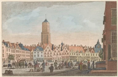 Neude en Utrecht, hacia 1790 De Neude in Utrecht / Marché dite Neude in Utrecht (título sobre el objeto)