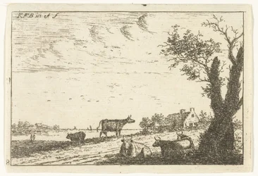 paisaje de río con vacas Paisajes (título de la serie)