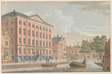 Casa de la doncella católica romana en Ámsterdam, alrededor de 1790 RC Casa de la Doncella en Ámsterdam. / Hospice Catolique dite Maison des Vierges à Amsterdam (título sobre el objeto)
