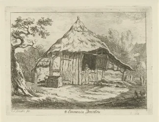 Cortijo con puerta superior abierta En Emmen en Drenthe (título sobre objeto) Paisajes (1-6) (título de la serie)