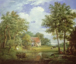 Escena de una granja holandesa