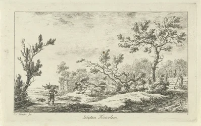 coleccionista de madera Buyten Haarlem (título sobre el objeto) Paisajes (a-f) (título de la serie)