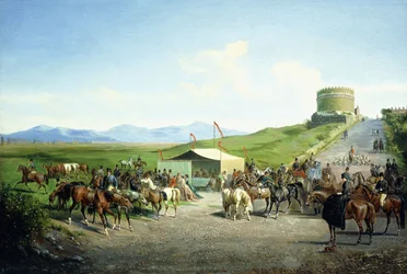 La caza romana cerca de la tumba de Santa Cecilia, Via Appia Antiqua