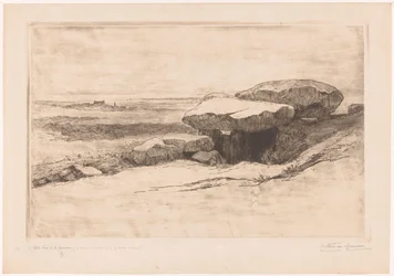 Dolmen de Rondossec en la costa cerca de Plouharnel