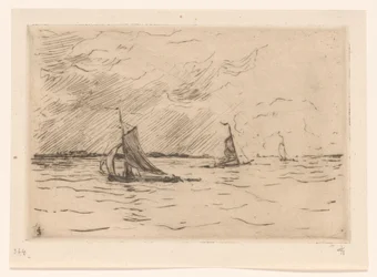 Tres veleros en el Maas