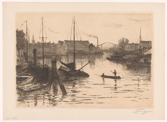 Riedijkshaven en Dordrecht por la noche
Dordrecht, Rietdykshaven, le soir (título original)