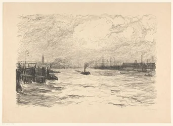 Remolcador en el puerto de Hamburgo