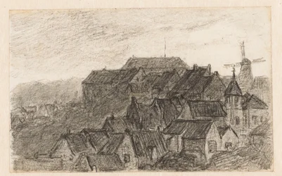 Vista de la ciudad de Kleve con el molino