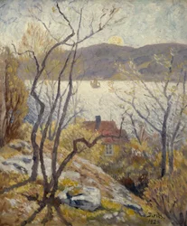 paisaje costero con casas