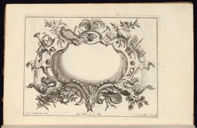 Cartucho con Instrumentos Musicales, Livre de Cartouches Reguliers (Libro de Cartuchos Regulares)