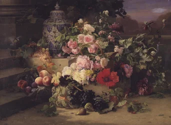 Pintura de frutas y flores