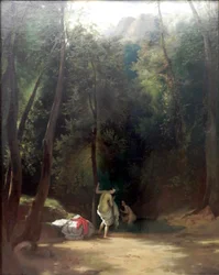 Carl Blechen Bañistas en el parque