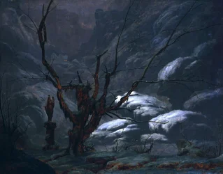 Cañón montañoso en invierno
