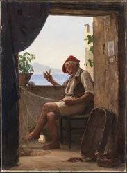 Un pescador de Sorrento, Italia