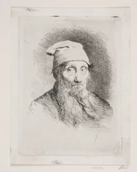Un anciano con sombrero. Imagen de tórax
