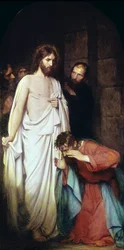 La incredulidad de Santo Tomás. Pintura de Carl Heinrich Bloch (1834-1890). Colección particular.