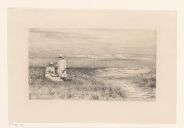 Mujer y niña en las dunas