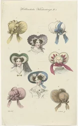 Ocho sombreros de mujer diferentes Ropa holandesa (título de la serie)