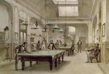 Una sala de billar, 1861