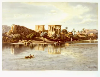 Vista de la isla Philae, 1874