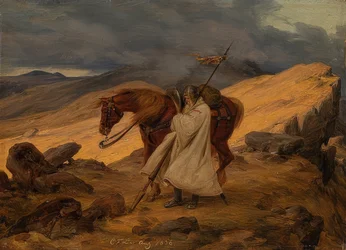 Cruzados en guardia en la montaña