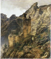 Paisaje rocoso: desfiladero con ruinas