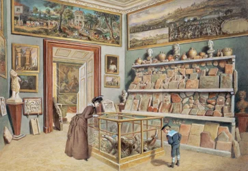 La sala del ábside con los ladrillos romanos