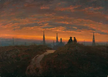 Vista de Dresde al atardecer