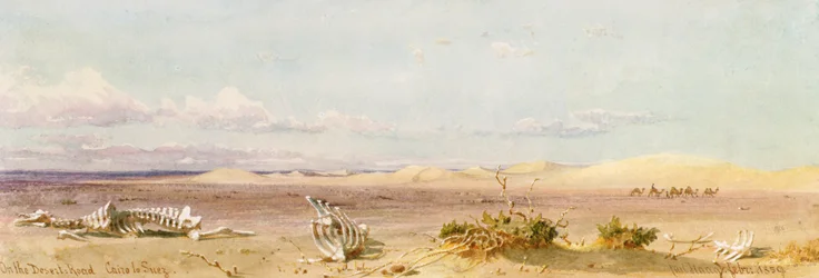 Colinas de arena en el desierto, El Cairo, Suez, 1859