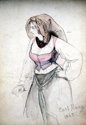 Estudio de una dama con un traje italiano