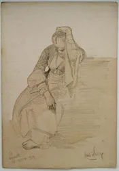 Estudio de una dama sentada, Nazaret, 1859