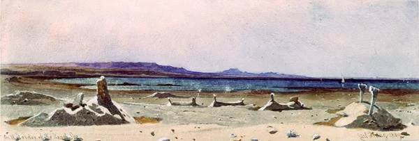Tumbas en el Desierto de los Peregrinos de La Meca, cerca del Mar Rojo