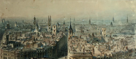 Vista de Londres desde el Monumento hacia el norte, 1848