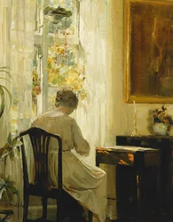 Una mujer en un interior